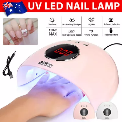 Electric 120W Nail Lamp UV LED Light Gel Polish Dryer Curing Manicure Machine • $15.45