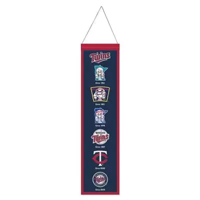 Minnesota Twins 8x32 Heritage Evolution Design Wool Banner [NEW] MLB Sign Flag • $29.95