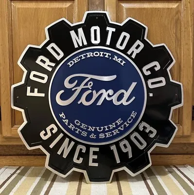 Ford Motor Co. Sign Metal Gear Oil Gas Parts Mustang Vintage Style Wall Decor • $62