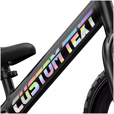 Personalised Name Bike Frame Sticker Holographic Reflective Vinyl Decals • $3