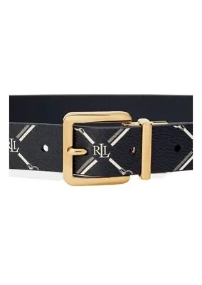 Ralph Lauren Ladies Leather Belt Black  Reversable - Gold Buckle - Large • £39.99