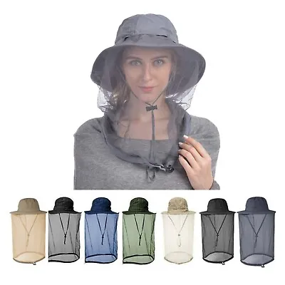 Men Women Face Net Sun Hat Anti Mosquito Bugs Insect Protection Mesh Cap HOT! • $16.98