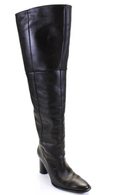 $34.99 • Buy Zara Womens Brown Zip Blocked High Heels Over Knee Boots Shoes Size 10