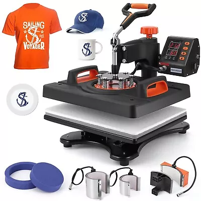 Heat Press Machine 12 X 15 Inch 6 In 1 Digital Printing Transfer 360°Swing Away • $159.99