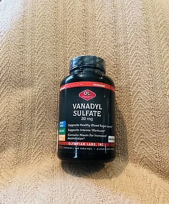 Olympian Labs Vanadyl Sulfate 20mg 250 Capsules Vitamin B-3 - EXP 02/26 • $27.99