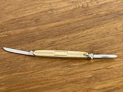 Voos Double Blade Pocket Knife - Simmons Laynyrd Loop -  Gold Plated Body JD • $25