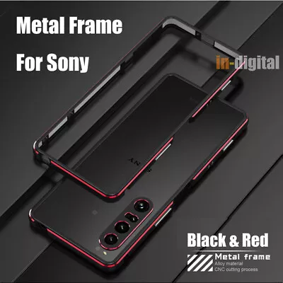 Metal Frame For Sony Xperia 5 V 1 IV 10 III Phone Case Privacy Glass Card Wallet • $35.13