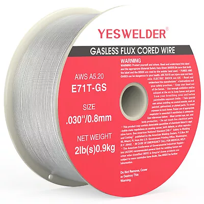 E71T-GS .030  0.8mm-Gasless Flux Core Mild Steel MIG Welding Wire-2 Lbs Spool • $18.99