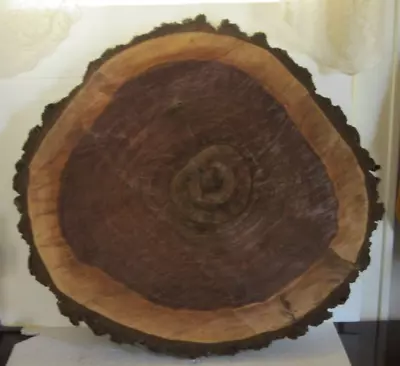 Black Walnut Wood Round Woodworking Table Top Unfinished Slab Live Edge 29x27x2  • $9.99