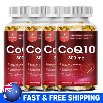 1-4 Bottles CoQ 10 Coenzyme Q10 120 Capsules Cardiovascular Heart Health 300mg • $50.98