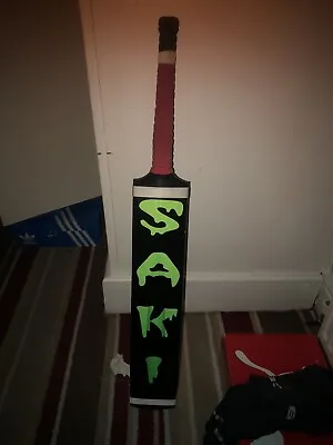 Sa Saki Black Cobra Cricket Bat Sailkot Pakistan Tapeball. • £80