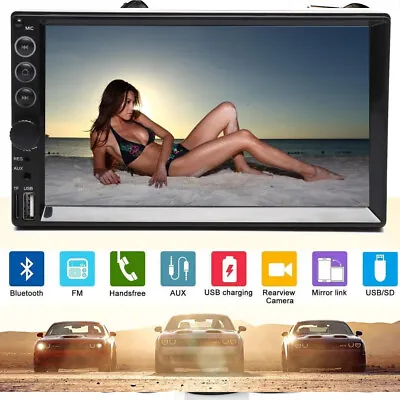 7  Touch Screen Car Stereo Radio MP5 Player Bluetooth 2DIN Mirror For Navigation • $55.91