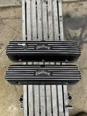 Edelbrock Tall 41603 Finned Valve Covers Ford Small Block  289 302 351w 4160 • $275