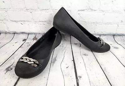 Crocs Shoes Alice Mary Jane Flats Black Rubber Slip On Comfort Women’s Size 9 • $24.70