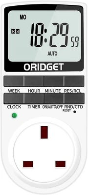 £14.85 • Buy ORIDGET Digital Electrical Timer Plug Socket With 18 On-Off Programs, Countdown
