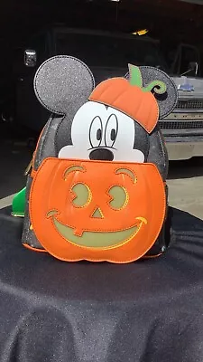 Mickey Mouse Pumpkin Light Up Glow In The Dark Mini Backpack- NIH - NWT • $55