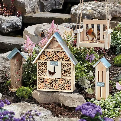 Garden Life Insect House Ladybird Butterfly Hotels Bird Feeder Hedgehog Nature • £31.99