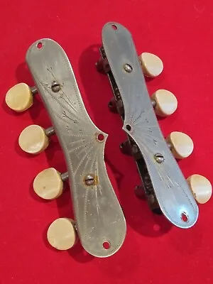 Vintage 1919 USA Martin  Mandolin Tuner Set Silver Engraved  Arrows  1920 1921 • $295