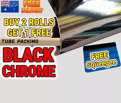 BLACK CHROME Car Vinyl Wrap Film Roll Sticker Decals Air Release Decals • $20.99