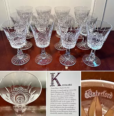 Vintage Set Of 12 WATERFORD CRYSTAL Kenmare Water Goblets Wine Glasses IRELAND • $360