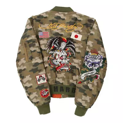 Ed Hardy Graphic Bomber Jacket - Medium Camo Polyamide • £116.70