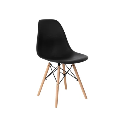 $149.99 • Buy 6x Replica Retro Dining Chairs Cafe Kitchen Beech (Black Colour)