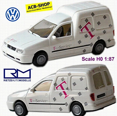 $10.61 • Buy VW Caddy II Box Truck Type 9KV Telekom T Service 1995-2003 White 1:87 Rietze