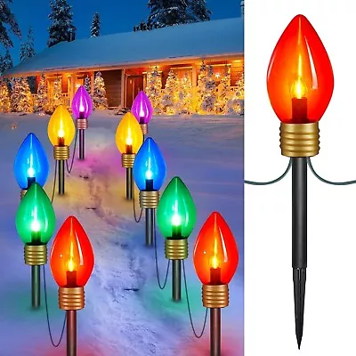 2 Pack Christmas Lights Jumbo C9 Outdoor Lawn Decorations With Pathway • $29.99
