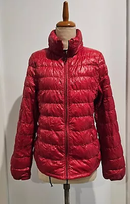 Uniqlo Premium Down Ultra Light  Padded Long Sleeved Fitted Jacket Red JP Size M • $25
