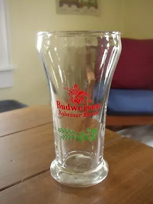 Budweiser Vintage Beer Glass Pyro Glazed Short • $11.95