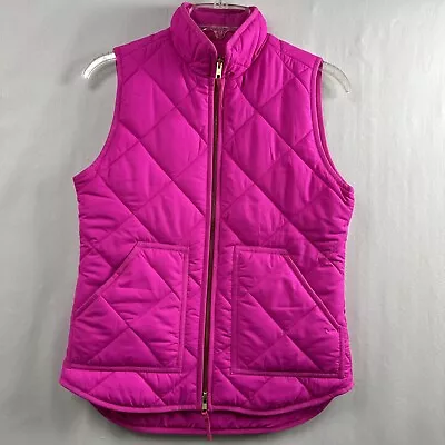 J Crew Puffer Vest Womens  XXS Barbie Pink Quilted Full Zip Pockets • $12.33