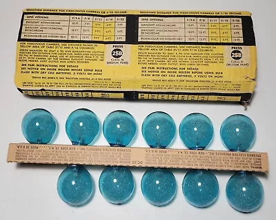 Vintage Sylvania Blue Dot Flashbulbs Press 25B -11 Pack Flash Bulbs - Blue Bulbs • $12.50