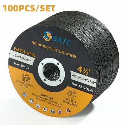 Angle Grinder Metal Cutting Wheel Discs 100x 4-1/2in Reinforced Cut-Off Wheels • $43.39