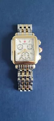 Michele Deco Two-Tone 18K Gold Plated Diamond Dial Ladies Watch MWW06A000779 • $1000
