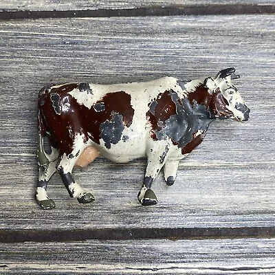 Vintage Metal Brown White Cow Heifer Bull 2” • $12.50