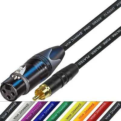 Female XLR To RCA Cable Colours Gold Phono Lead Van Damme Rean Neutrik  • £15.10