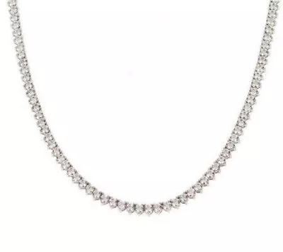 QVC Epiphany Sterling Silver Platinum Clad Diamonique 18  Tennis Necklace • $199.99