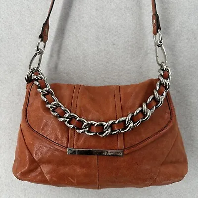 B. Makowsky Soft Leather Crossbody Shoulder Bag Purse Wet Shimmer Finish Chain • $29.99