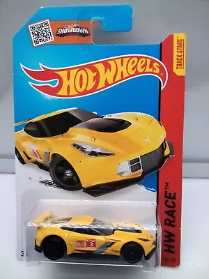 Hot Wheels Mainline / Chevy Corvette C7R - Yellow #3 - Model Car X1 • $24.72