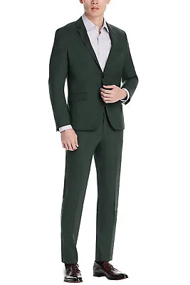 Hugo Boss Mens Modern Fit Karl/Tom Super-Flex Wool Blend Suit 42R Dark Green NWT • $225