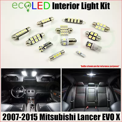 Fits 2007-2015 Mitsubishi Lancer EVO X WHITE LED Interior Light Package Kit 6 PC • $8.99