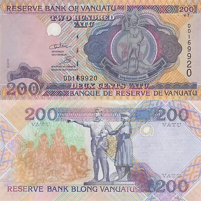 Vanuatu 200 Vatu (2007) - Coat Of Arms/Parliament/p-8b UNC • $6.95