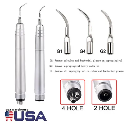 Dental NSK Style Ultrasonic Air Scaler Handpiece Super Sonic 2/4 Holes With Tips • $20.99