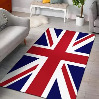 Uk Flag British Large Soft Memory Foam Union Jack Area Rug Living Room Bedroom • £21.50