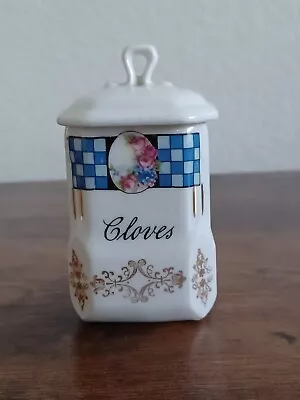 Antique Victoria Czechoslovakia Porcelain Cloves Canister With Top • $12.77