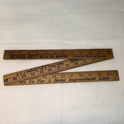 Vintage Homer City Bank Folding Wooden Yardstick Advertising  • $20
