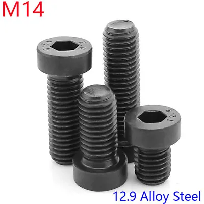 M14 X 2mm Low Head Allen Bolt Hex Socket Cap Screws 12.9 Alloy Steel Black Oxide • $12.64