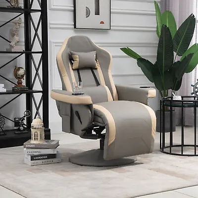 Manual Recliner Armchair PU Sofa Chair W/ Adjustable Leg Rest & 135° Reclining • £149.99