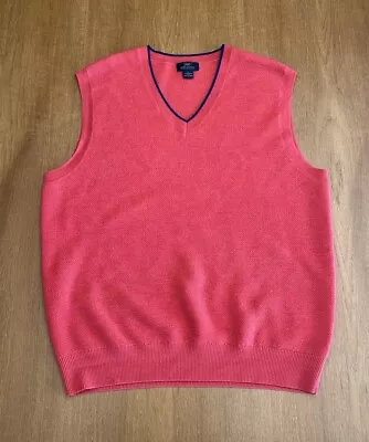 Brooks Brothers “346”  Men’s Lightweight Coral & Blue Vest V- Neck  Size L • $18