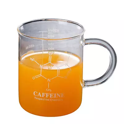 Measuring Scale Beaker Mug Borosilicate Glass Cup W/Handle For Coffee Tea 450 Ml • $16.73